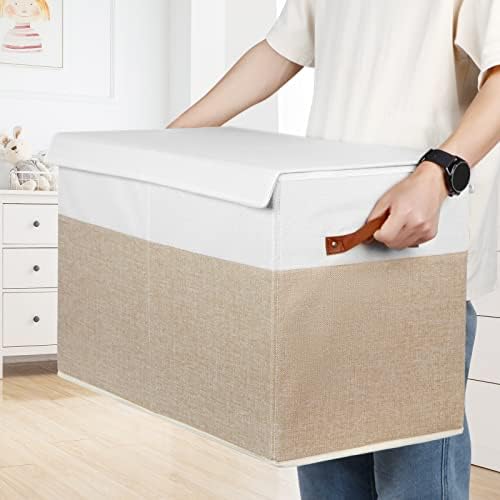 Large Toy Storage Box with Lid, Toy Chest Bin Boxes Basket with Dividers - Image 6