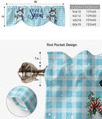 Snowman Christmas Blackout Tie Up Valance Curtains - Image 6