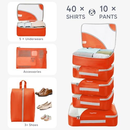 OlarHike 10 Set Packing Cubes for Travel, Gifts for Women Mom, Anti-Tearing - Image 4