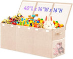 Large Toy Storage Box with Lid, Collapsible Kids Toy Chest by Rocamdo