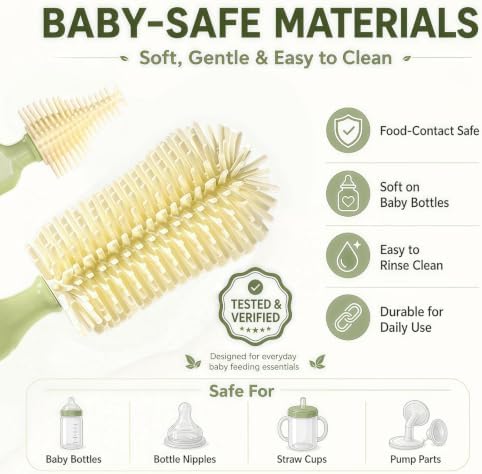 8-in-1 Baby Bottle Cleaning Kit, Portable Brush Set & Drying Rack - Image 4