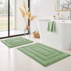 GRANNY SAYS Green Bathroom Rugs Set 2 Piece, Non Slip Microfiber Bath Mats by GRANNYSAYS