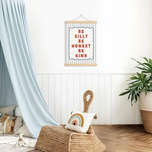 DNEULYR Kids Room Wall Art Poster, Be Silly Honest Be Kind Wall Decor, 12x16 - Image 3