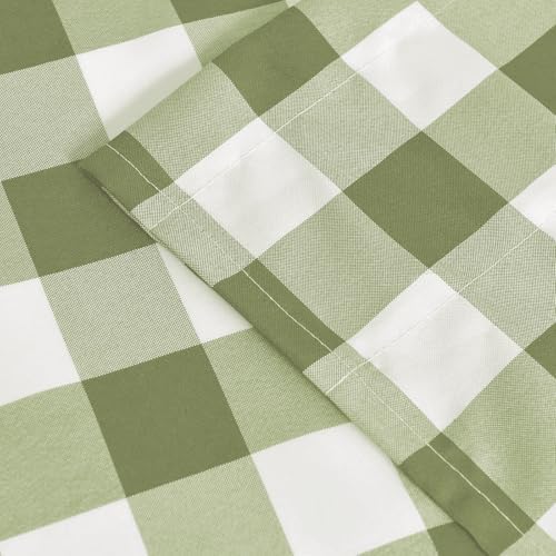 Hiasan Plaid Curtains Valances, Sage Green and White, 52W x 18L, 1 Panel - Image 5