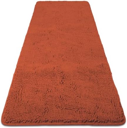 Yeaban Chenille Rust Bathroom Runner Rug 24"x60" by Yeaban