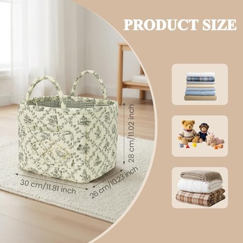 Floral Fabric Storage Basket Car Interior Storage Basket Underwear Sundries - Image 6
