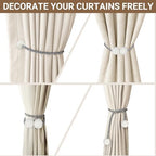 Hion Magnetic Curtain Tiebacks Grey 2pcs, Curtain Holdbacks Hooks Holders - Image 5