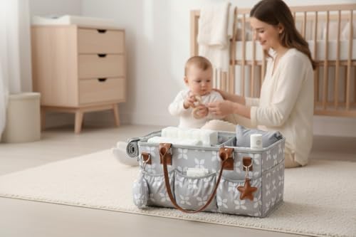 Moteph Diaper Caddy with Changing Mat, Large Baby Diaper Caddy Organizer with - Image 7