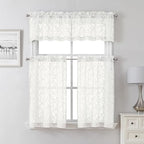 Lecloud Leia Ivory Sheer Curtains 54 Inch Length 2 Panels, Voile Light - Image 2