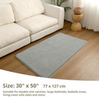 Polyester Bathroom Rug 30"x50" Gray, Large Soft Shaggy Bath Mat - Image 2