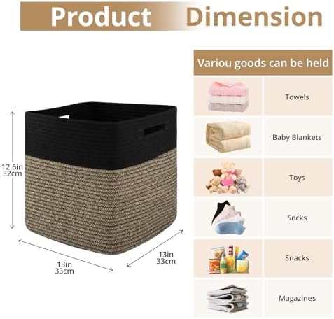 OIAHOMY 13 Inch Cube Storage Bins, Insert Storage Baskets - Image 2