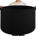 OIAHOMY 90L XXXLarge Blanket Basket Living Room Laundry Basket Black by MasterofSpaceOptimization