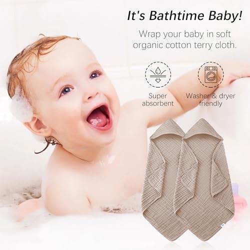 SWEET DOLPHIN Muslin Hooded Baby Bath Towels - Image 3