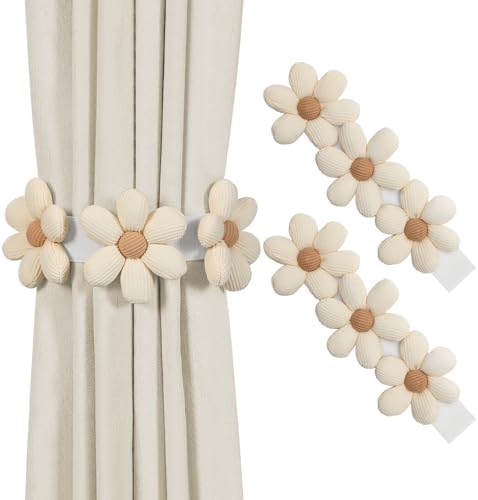 KLOGTSIND Flower Curtain Tiebacks, Decorative Curtain Holdbacks No Drill by KLOGTSINDDirect
