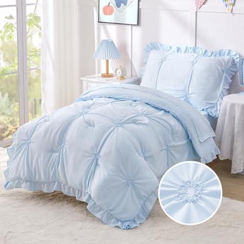 Princess Toddler Bedding Set for Girls, 4 Piece Ruffles Jacquard Embroidery - Image 2