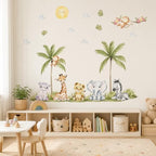 56.29 x 44.88 Inch Watercolor Animal Wall Decals Jungle Animal Stickers Tiger by clothmile