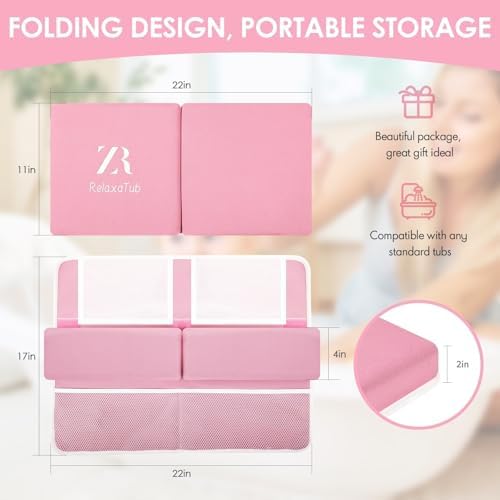 Baby Bath Kneeler and Elbow Rest Pad Set，2 Inch, bathtub kneeling pad，pink - Image 4