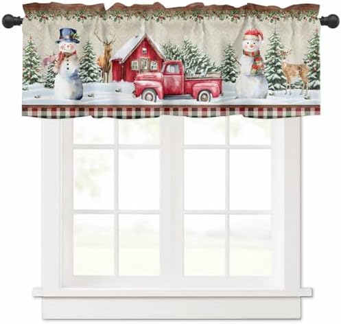 Vandarllin Christmas Valance Kitchen Curtains by VandarllinHomeKitchenDecor