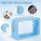 Hsei 12 Pcs Clear Makeup Bags Diaper Bag Organizer Travel Toiletry Bags - Image 3