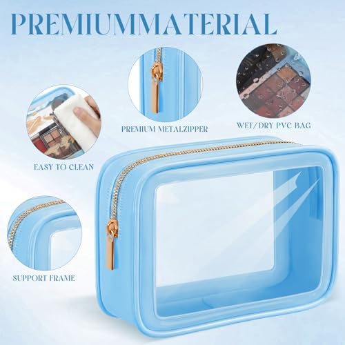 Hsei 12 Pcs Clear Makeup Bags Diaper Bag Organizer Travel Toiletry Bags - Image 3