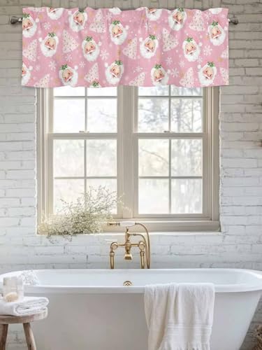 Pink Christmas Valance Curtains - Image 6