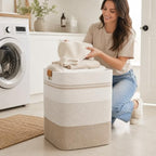 Laundry Hamper, Cotton Rope Laundry Basket - Image 4