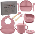 100% Silicone Baby Feeding Set, BPA Free Baby Dishes Set by Dormlony