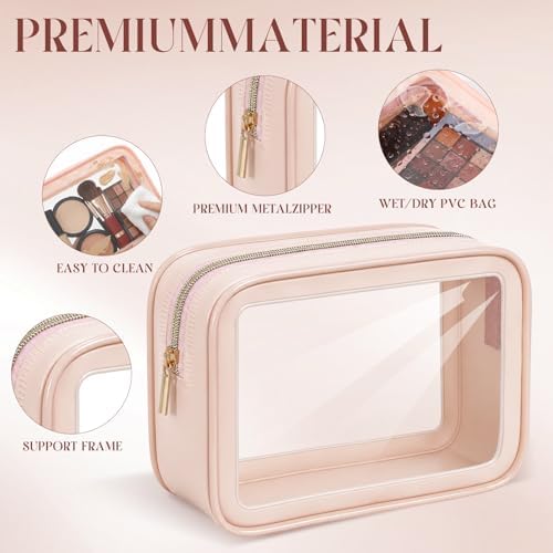 Hsei 6 Pcs Clear Makeup Bags Diaper Bag Organizer Travel Toiletry Bags - Image 3