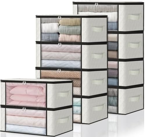 HomeHacks 10-Pack Clothes Organizer Storage Bags, 35L Storage Bins by HomeHacks