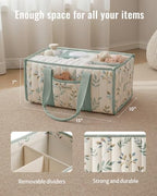 Blissful Diary Leaf Diaper Caddy Organizer, Storage Basket, Sage Leaf - Image 3