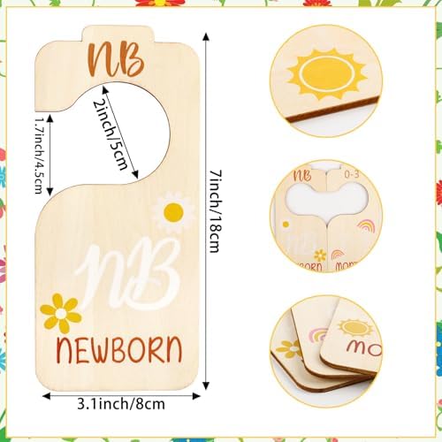 8Pcs Baby Closet Dividers for Clothes Organizer Wooden Double Sided Baby - Image 4