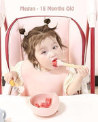Ginbear Suction Baby Bowl Silicone Bib Spoon Set 6 M+ - Image 2
