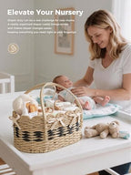 Large Diaper Caddy Organizer, Handwoven Natural Seagrass Basket - Image 6