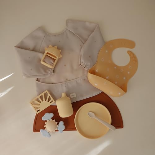 mushie Long Sleeve Baby Bib | Water Resistant Adjustable Fit - Image 3