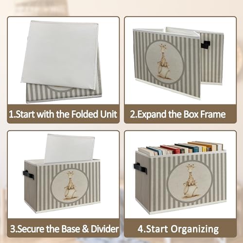 Giraffe Baseball Nursery Foldable Storage Bins Box - Image 5