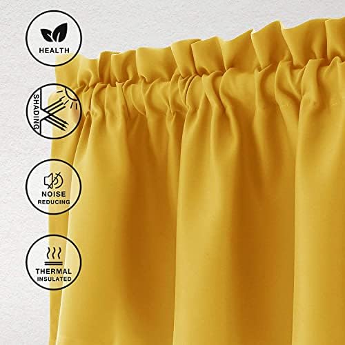Hiasan Yellow Valance Curtains for Window 52 x 18 Inches 1 Panel - Image 2