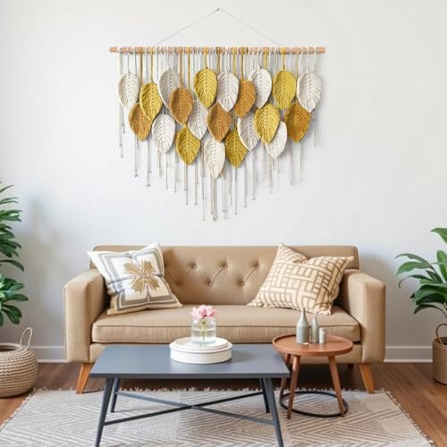Large Macrame Wall Hanging Boho Woven Tapestry Bohemian Farmhouse Wall Art - Image 3