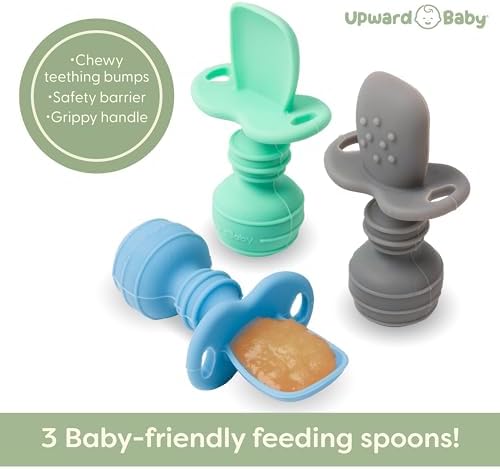 UpwardBaby Silicone Baby Spoons Self Feeding 6 Months - Image 2