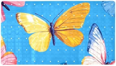 Bathtub Mat Non Slip 26.8x15.1In, Butterflies Bath Mat by Anna+Cowper