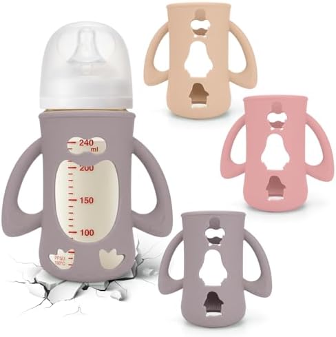 BUSOHA 3 Pack Silicone Sleeves for Pigeon 8oz Baby Bottle by BUSOHA