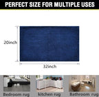 BOANKODU Bathroom Rugs 32x20, Extra Soft Absorbent Chenille Bath Rugs, PVC - Image 2