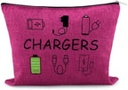 Charger Storage Bag Travel Organizer Pink by Sudaporn
