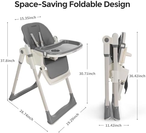 Cochildor 3-in-1 Baby High Chair, Foldable High Chair - Image 5