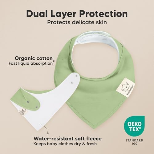 KeaBabies 8pk Organic Baby Bandana Bibs - Image 2