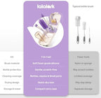 lalalark 7-in-1 Portable Baby Bottle Brush Kit, Silicone Cleaner - Image 2