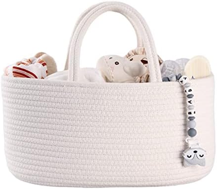XUANGUO Cotton Rope Baby Diaper Caddy Organizer Basket by XUANGUO