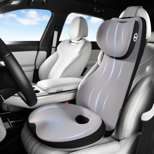 FLORICH Memory Foam Car Seat Cushion and Lumbar Support Headrest Pillow by FLORICH