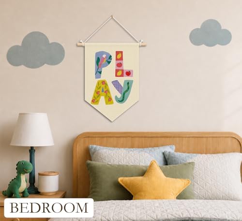KDHTY Kids Playroom Canvas Hanging Pennant Flag Banner, Kids Room Decor - Image 2