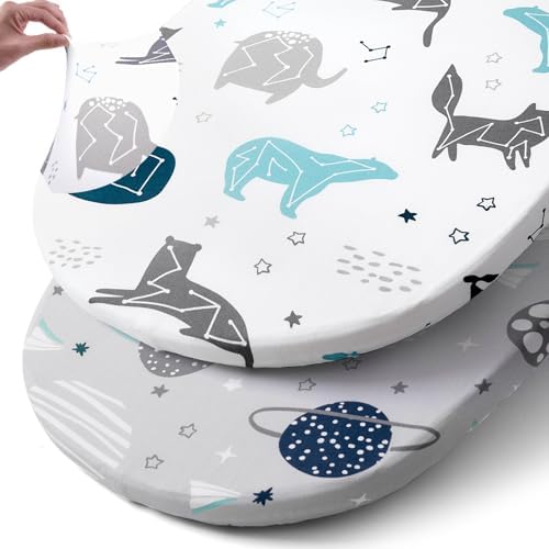 Stretch Fitted Bassinet Sheet Set BROLEX 2 Pack Cradle Sheets by BROLEX