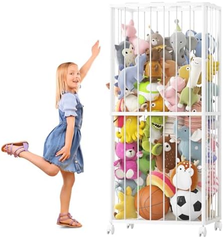 Stuffed Animal Storage Zoo Metal Toy Organizer 61x23.6x16.5in by Fixwal
